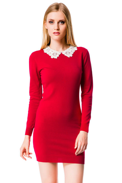 Красное Платье С Белым Воротником