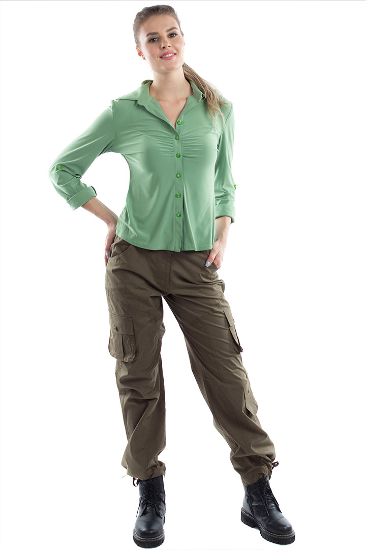 Купить женские брюки карго цвета хаки Bast в Томске арт. 10082,интернет-магазин KOKETTE