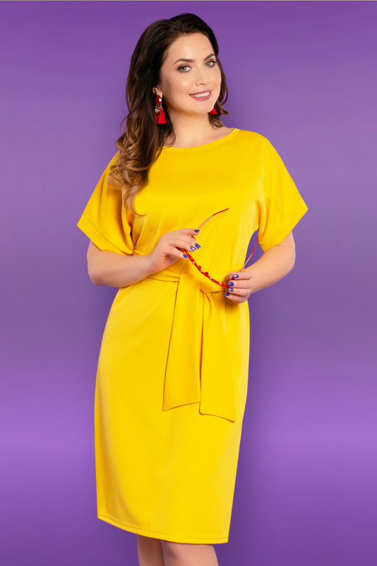 Желтое Платье Для Полной Женщине